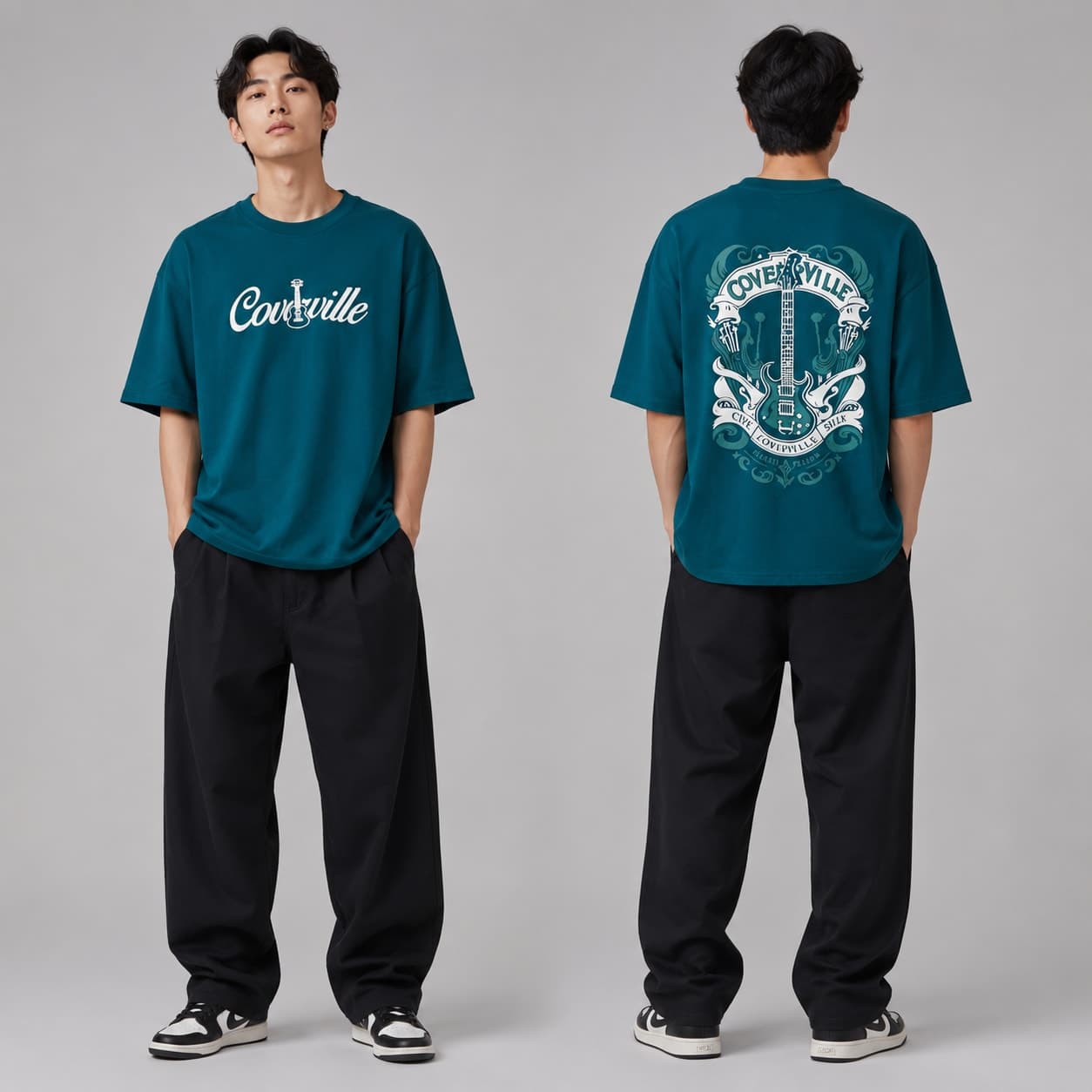 Premium Drop Shoulder T-Shirt Deep Teal — GENTLORE | Gentlore